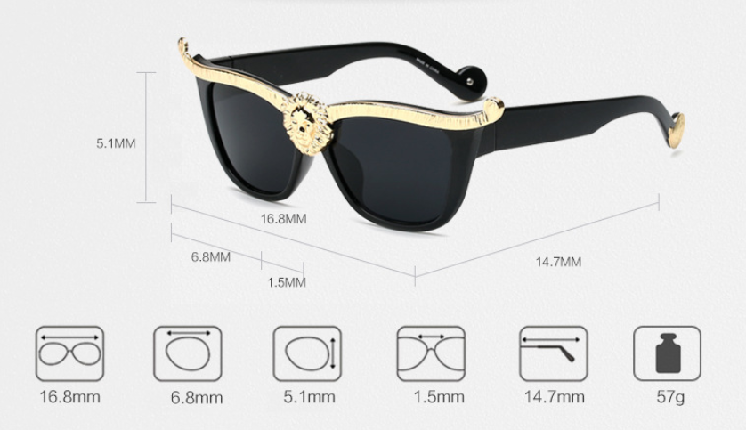 European and American star style lion head Sunglasses