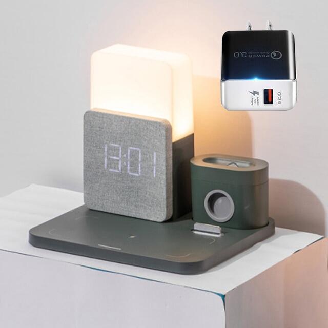LED Light Bedside Lamp Qi Wireless Charger Dock
