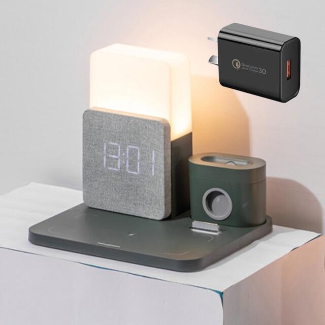 LED Light Bedside Lamp Qi Wireless Charger Dock