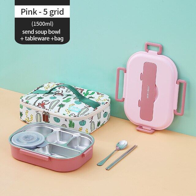 WORTHBUY Portable Kids Lunch Box With Compartment