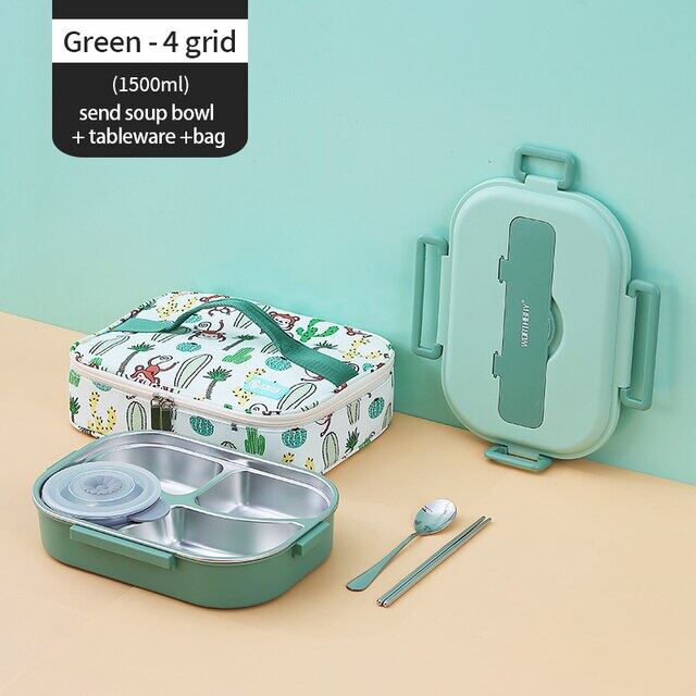 WORTHBUY Portable Kids Lunch Box With Compartment