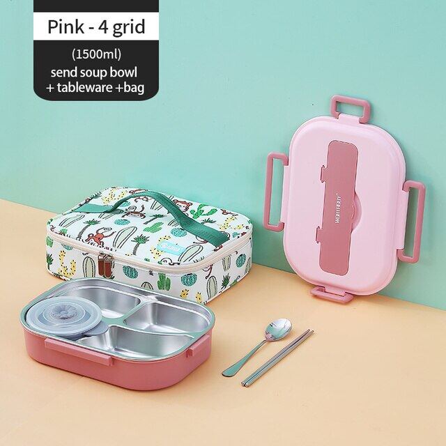 WORTHBUY Portable Kids Lunch Box With Compartment