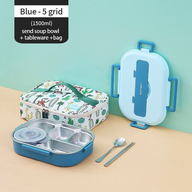 WORTHBUY Portable Kids Lunch Box With Compartment