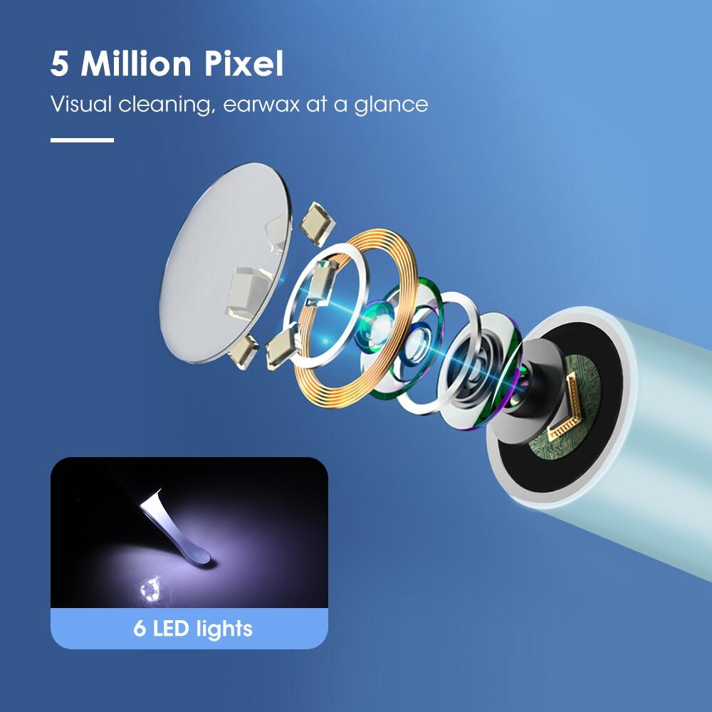 3.9mm WiFi Visual Ear Spoon 5.0MP Otoscope Camera Endoscope