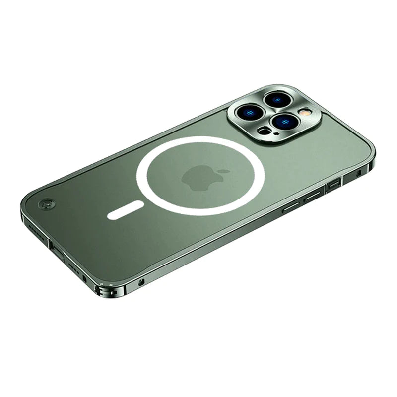 Metal Case for Iphone 11 12 13 14 plus Pro Max Aluminum Frame Cover for Iphon 13Mini Frosted PC Back Panel Metal Lens Protection