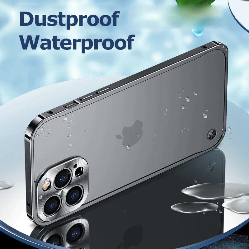 Metal Case for Iphone 11 12 13 14 plus Pro Max Aluminum Frame Cover for Iphon 13Mini Frosted PC Back Panel Metal Lens Protection