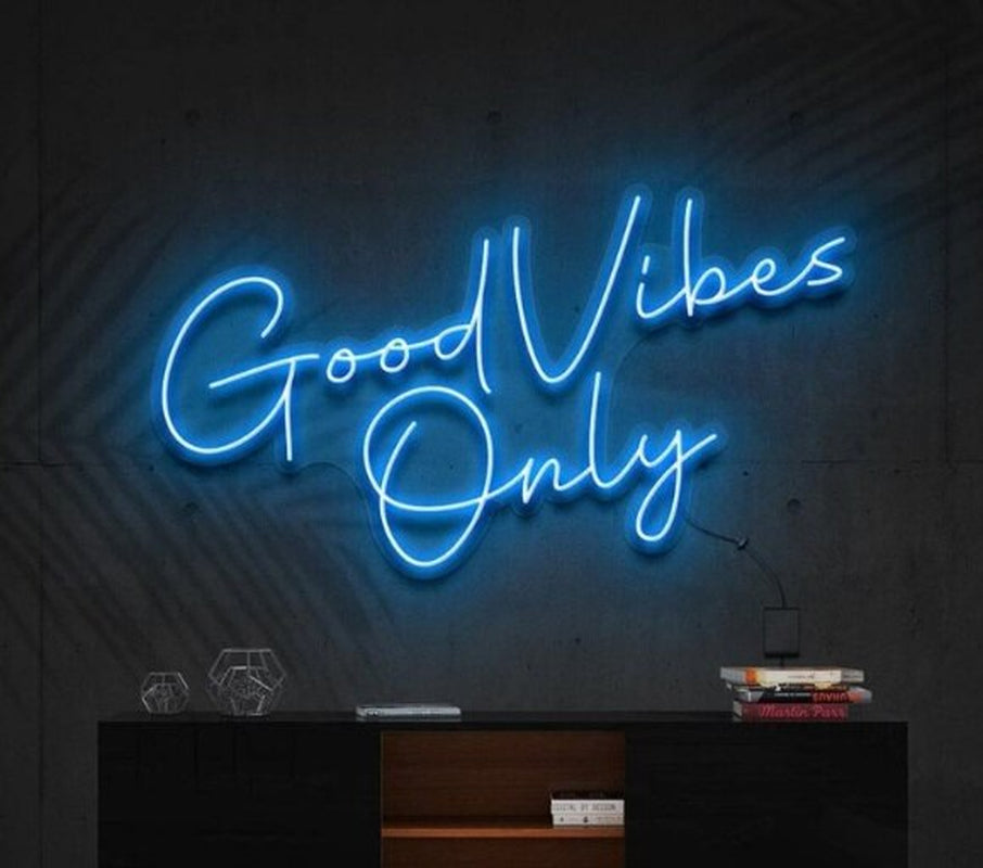 OHANEONK Good Vibes Only Neon Sign Light Custom LED Neon Letters Sign Wall Decor for Living Room Wedding Party Cafe Store
