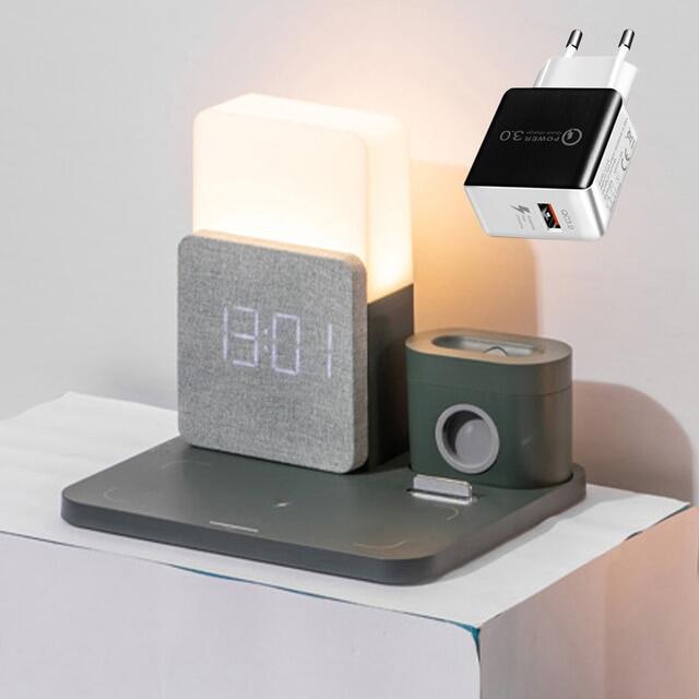 LED Light Bedside Lamp Qi Wireless Charger Dock