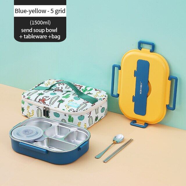 WORTHBUY Portable Kids Lunch Box With Compartment