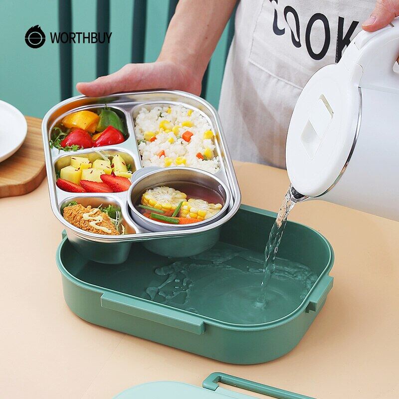 WORTHBUY Portable Kids Lunch Box With Compartment