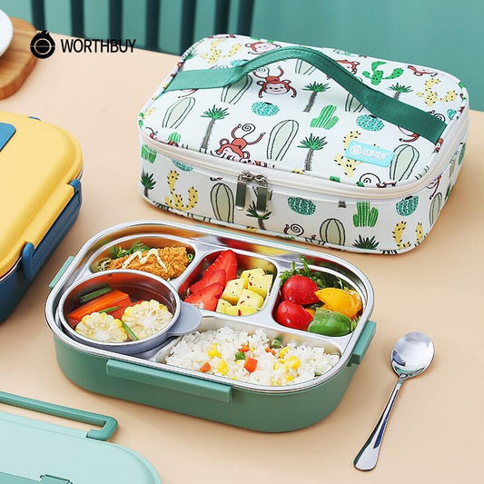 WORTHBUY Portable Kids Lunch Box With Compartment
