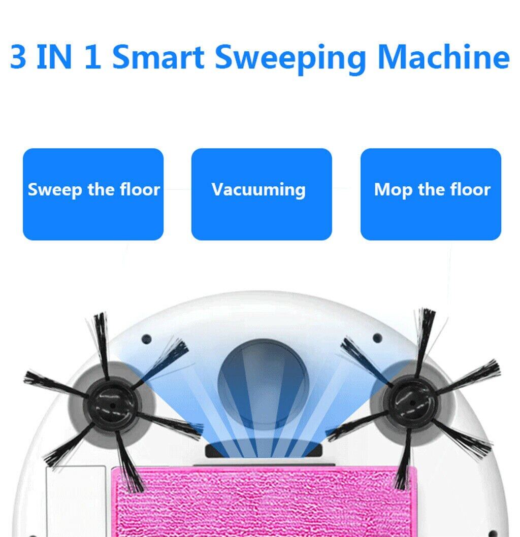 Smart Floor Vacuum Cleaner 3-In-1 Auto Rechargeable
