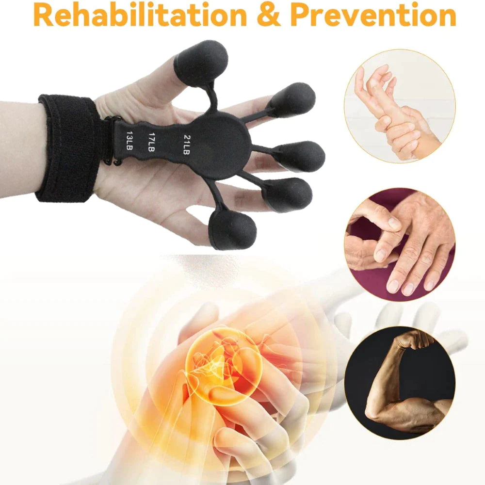 Finger Gripper Patients Hand Strengthener Guitar Finger Flexion and Extension Training Device 6 Resistant Strength Trainer