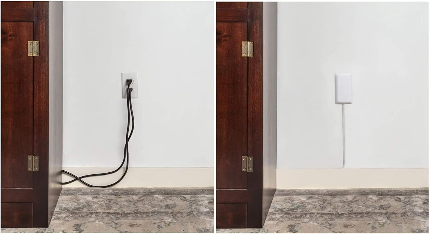 Sleek Socket Ultra-Thin Outlet Concealer with Cord Concealer Kit, 3 Outlet, 3-Foot Cord, Universal Size, UL Certified