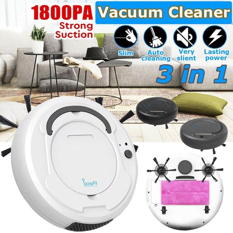 Smart Floor Vacuum Cleaner 3-In-1 Auto Rechargeable
