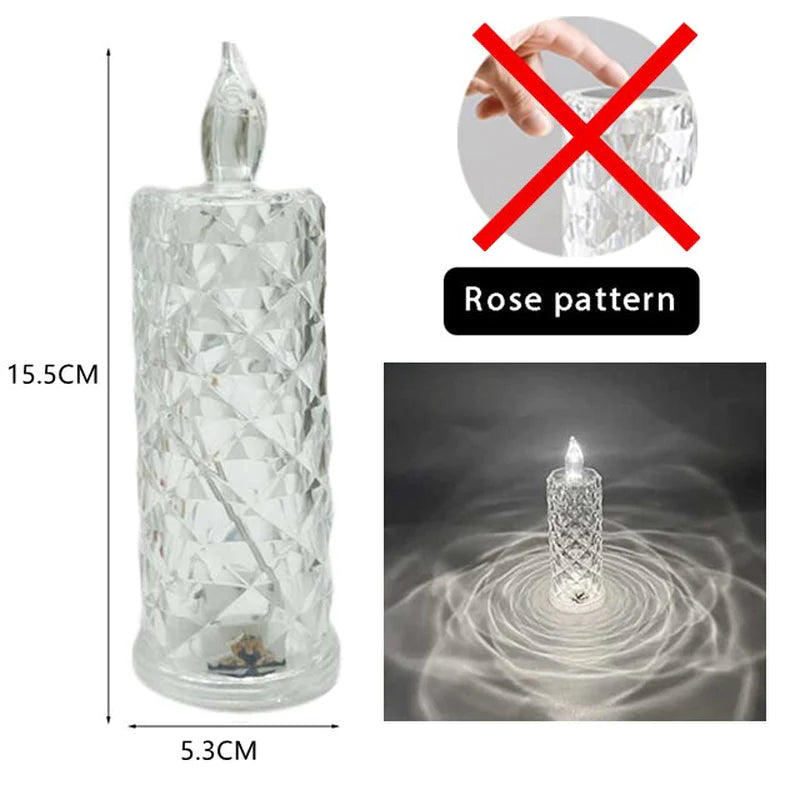 16/3 Colors Crystal Table Lamp Touch Remote control rechargeatable