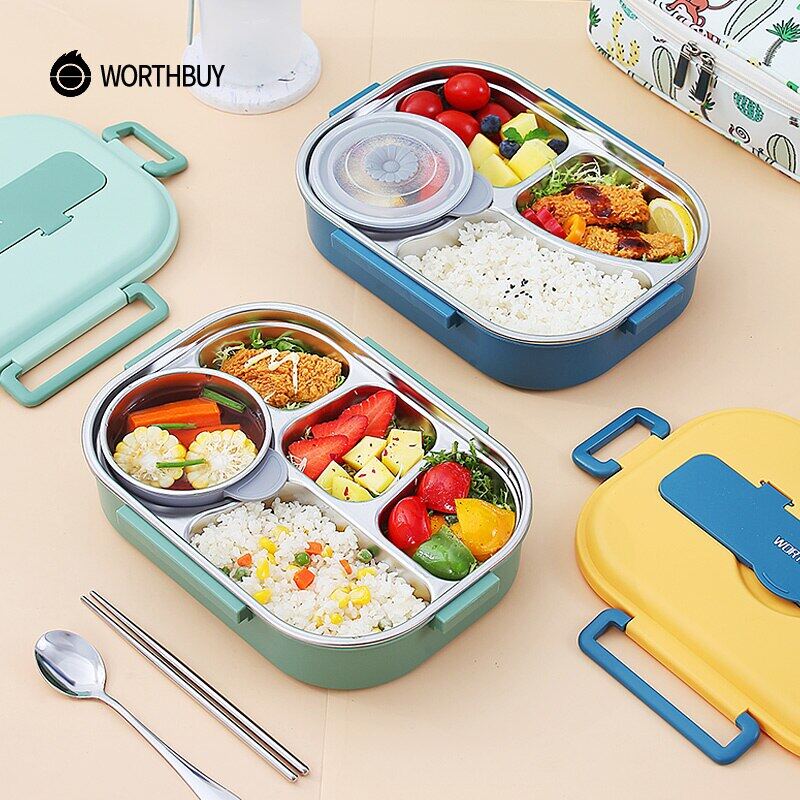 WORTHBUY Portable Kids Lunch Box With Compartment