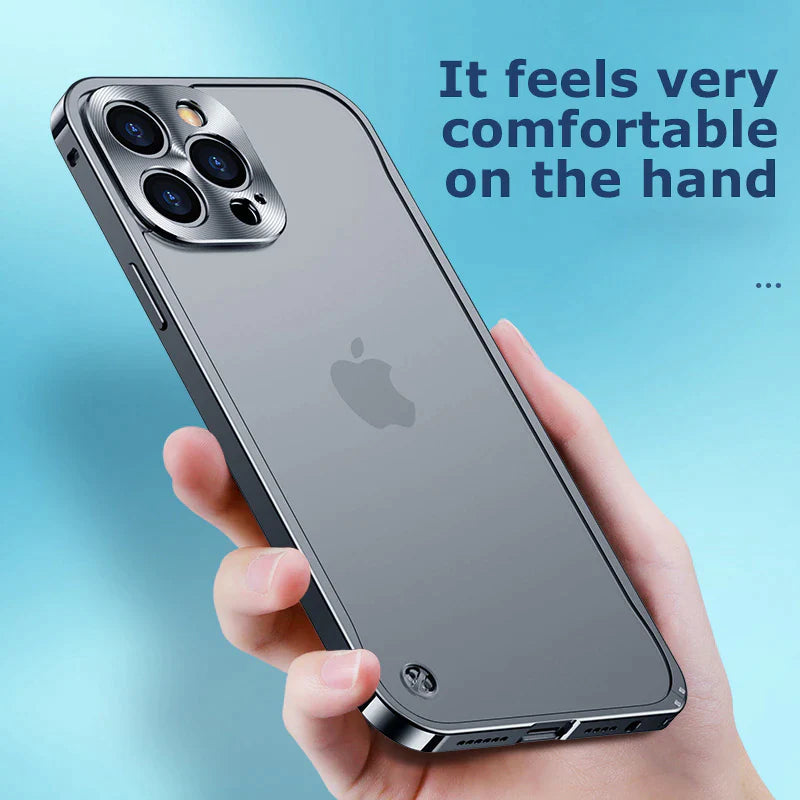 Metal Case for Iphone 11 12 13 14 plus Pro Max Aluminum Frame Cover for Iphon 13Mini Frosted PC Back Panel Metal Lens Protection