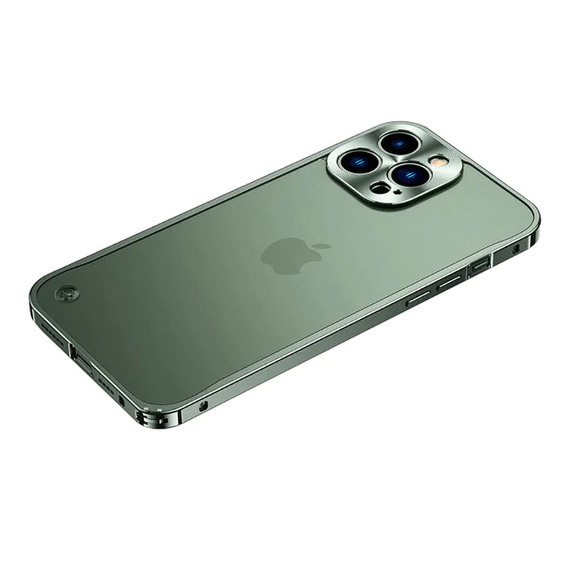 Metal Case for Iphone 11 12 13 14 plus Pro Max Aluminum Frame Cover for Iphon 13Mini Frosted PC Back Panel Metal Lens Protection