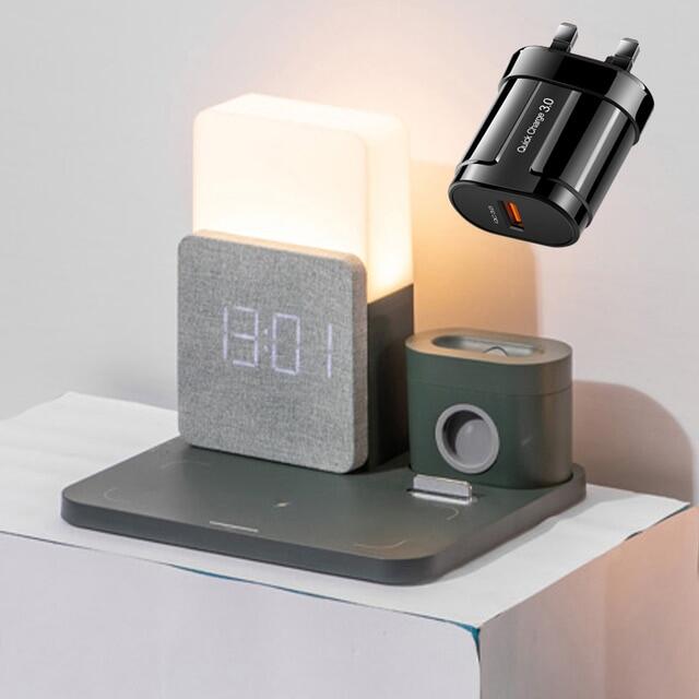 LED Light Bedside Lamp Qi Wireless Charger Dock