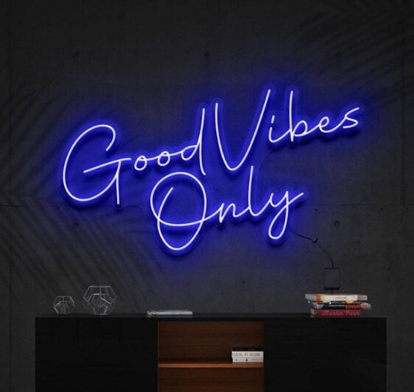 OHANEONK Good Vibes Only Neon Sign Light Custom LED Neon Letters Sign Wall Decor for Living Room Wedding Party Cafe Store